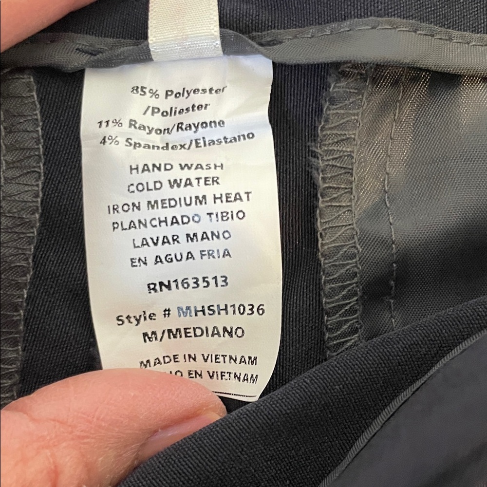 High-Rise Navy Shorts with Gold Button Accents - Picture 9 of 9